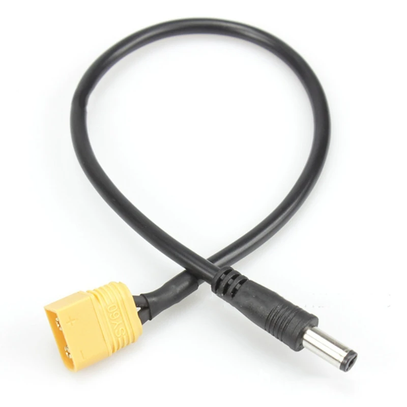 

E56C 30cm/11.8in XT60 Male Bullet Connector To Male DC DC5525 Power Cable 5.5x2.5mm Adaptor TS100 Electronic Soldering Iron