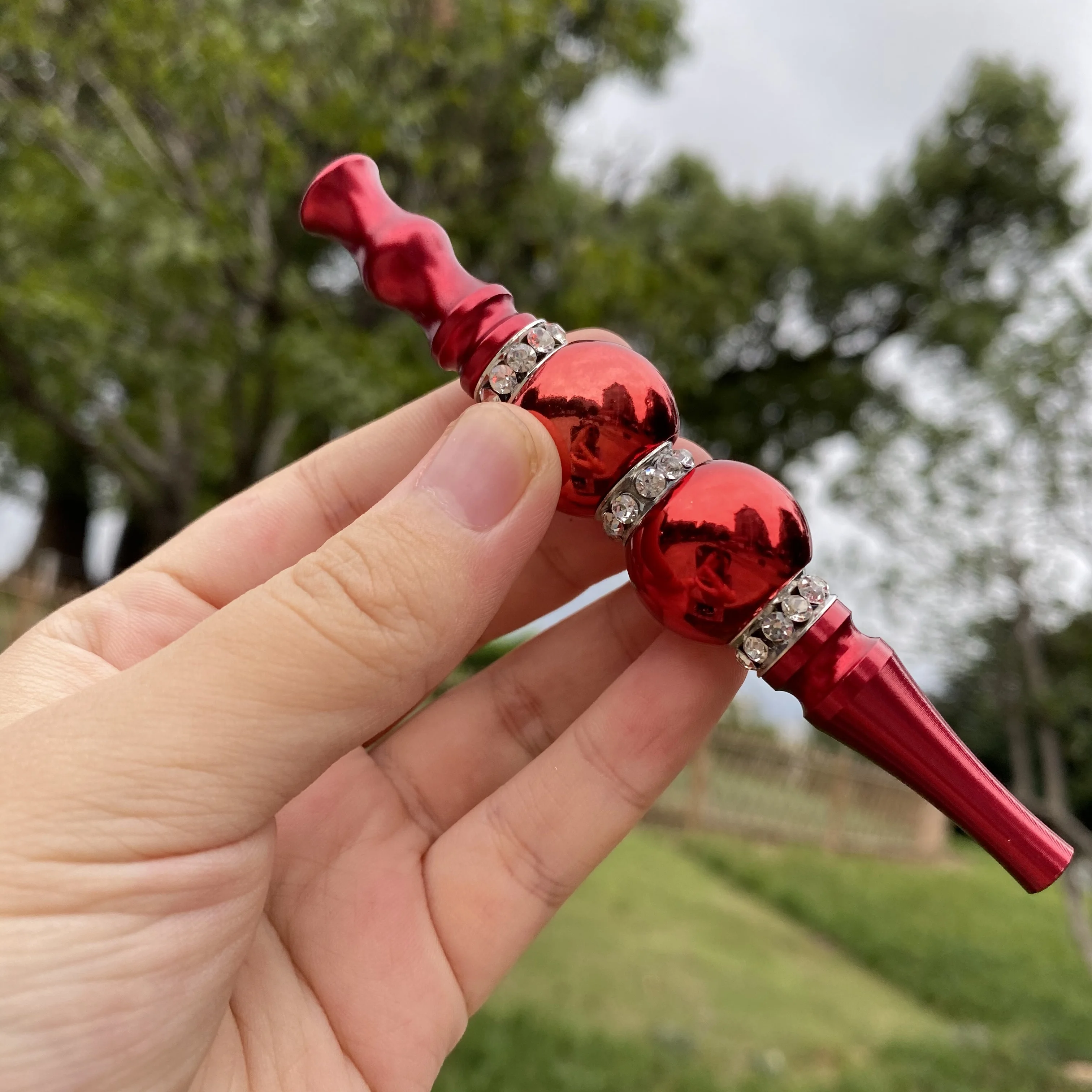 Наконечники для кальяна из сплава с 2 акриловыми бусинами инкрустированные