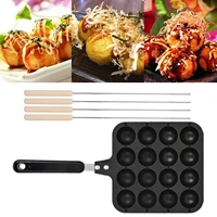 16 cavities aluminum alloy takoyaki pan takoyaki maker octopus small balls baking pan home cooking tools