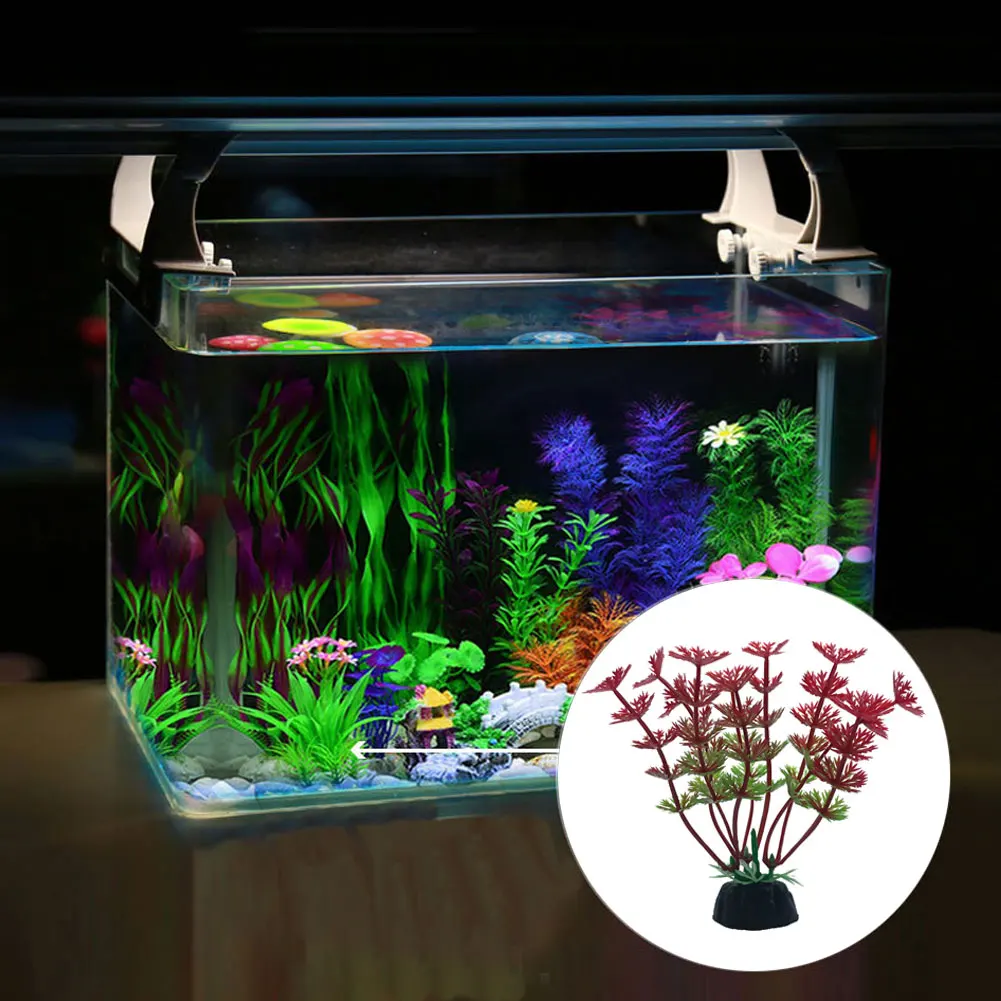 Plastic Artificial Aquarium Plants Decoration Beautiful Submersible Aquatic Fish Tank Grass Ornament Plant Background | Дом и сад