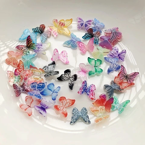 Смешанные цвета 3D бабочки DIY декоративные аксессуары для ногтей Стразы Кристалл Бабочка украшения для ногтей 30 шт./лот