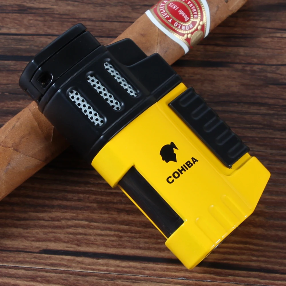 COHIBA зажигалка для сигар ветрозащитная 4 струйная сигарет Карманный уличный