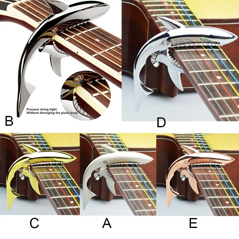 Shark Folk Guitar Capo Sound Clip Transfer Ukulele Banjo Bass Classical Instruments Accessories H7JP | Parts &amp