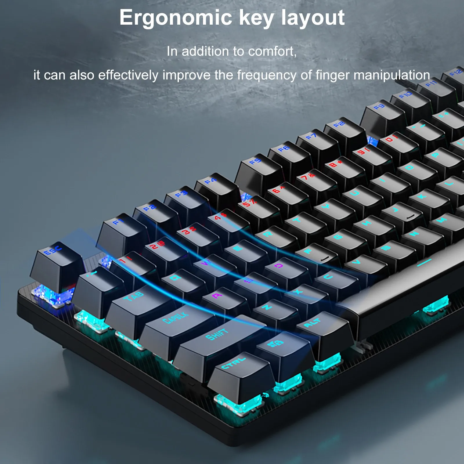 

S2022 Rgb Led Backlight 26-key Anti-ghosting Usb Wired Mechanical Gaming Keyboard Ergonomic Computer For Pc Gamer Desktop Laptop
