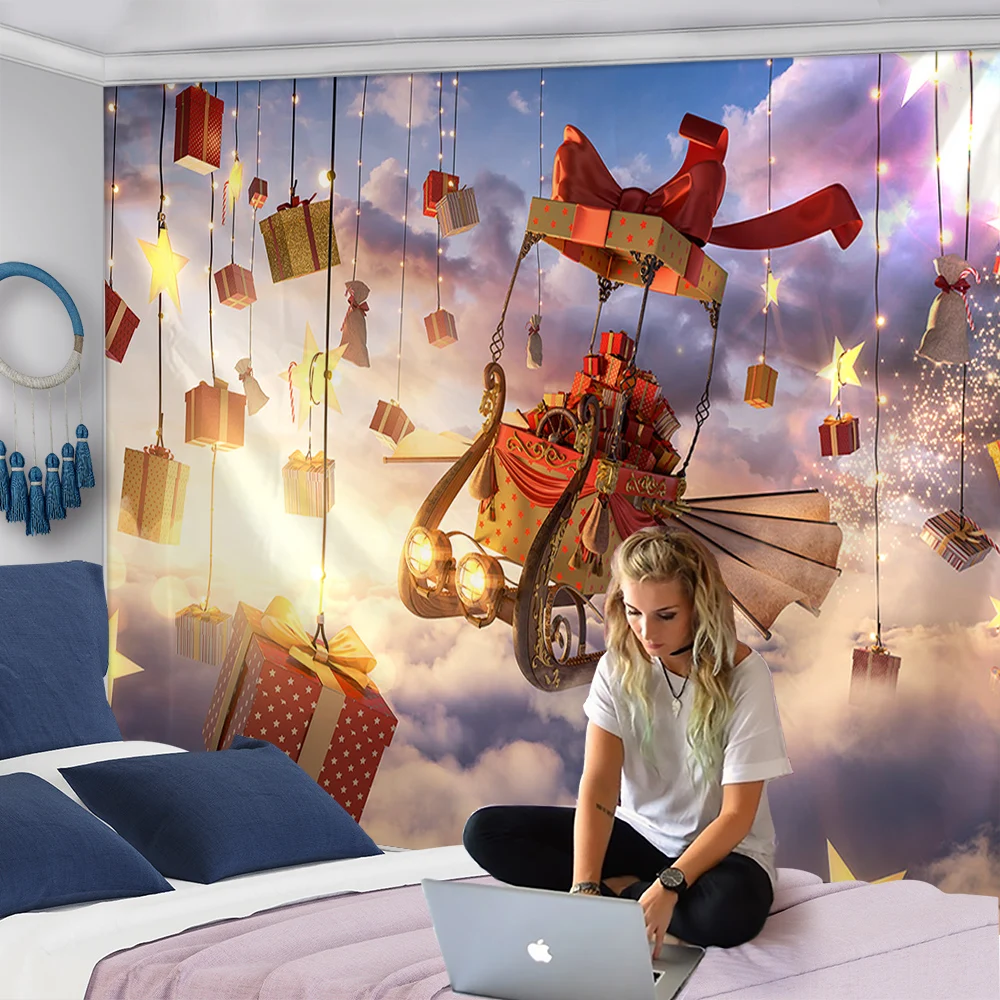 Рождественский настенный хиппи камин гобелен для домашнего декора