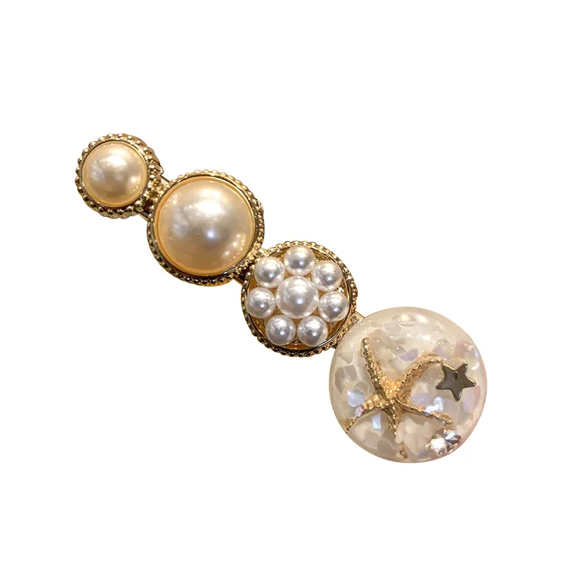 

Simulated Pearl Barrettes Beaded Geometric Women Hair Clip Hairgrips Hair Accessories Girls Jewelry Fashion Hair Pins
