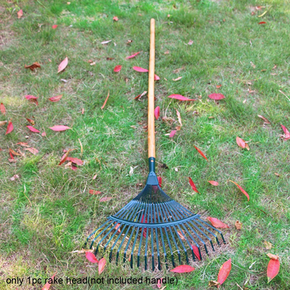 

Deciduous Grass Rake Head Non Toxic Steel Wire 22 Toothed Portable Courtyard Broom Shaped Garden Tool Durable Agriculture Shrub