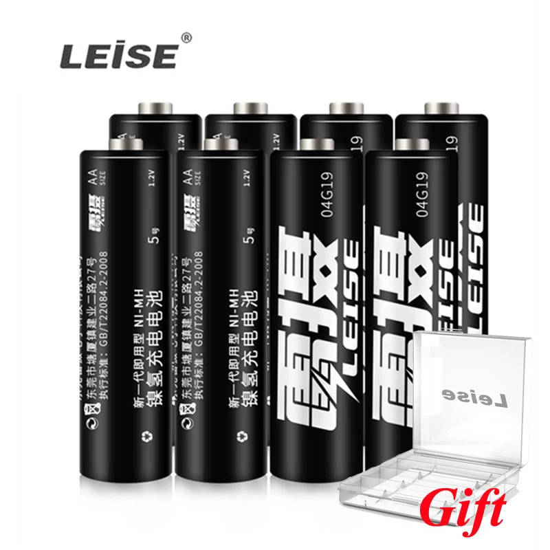 Leise 4 шт./лот AA Аккумуляторная батарея 1300mah nimh 2A 1 2 v батареи в одном чехле для