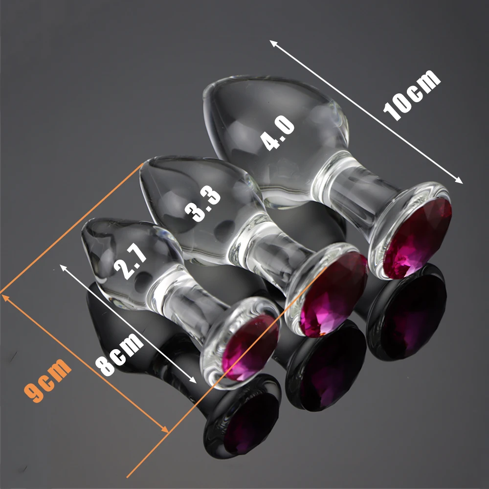 Прозрачная стеклянная Анальная пробка 3 шт./компл. драгоценный шар гладкий