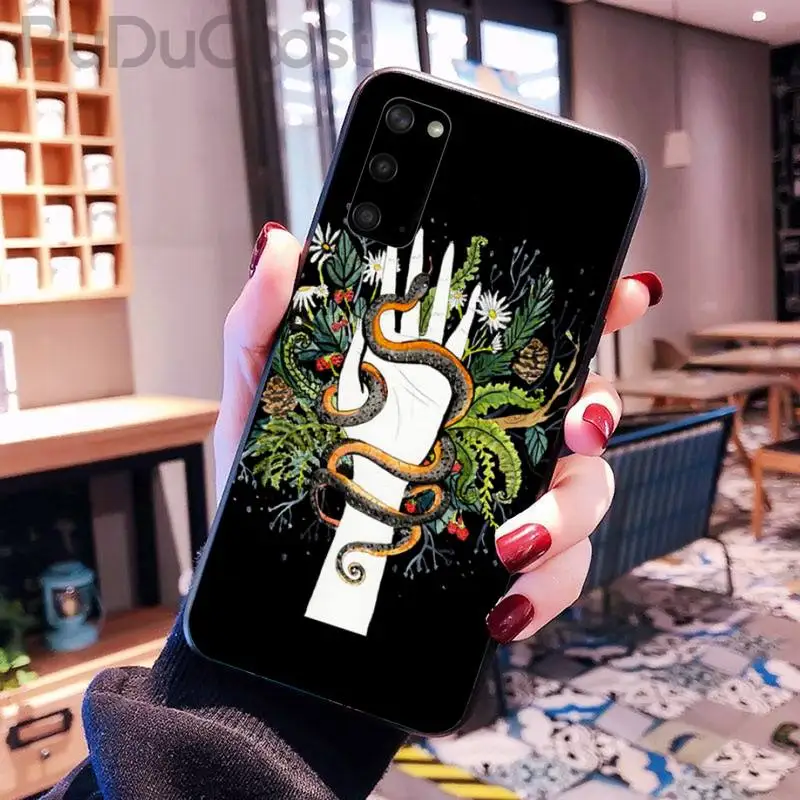 

Hand snake flower pattern Phone Case for Samsung S20 plus Ultra S6 S7 edge S8 S9 plus S10-5G lite 2020 S10E