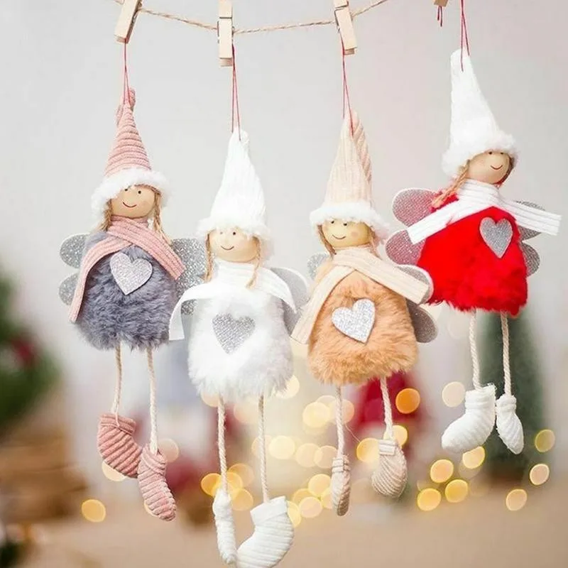 

Christmas Angel Doll Pendant Merry Christmas Decor For Home Christmas Tree Ornament Xmas Gifts Cute Plush Doll Oanament