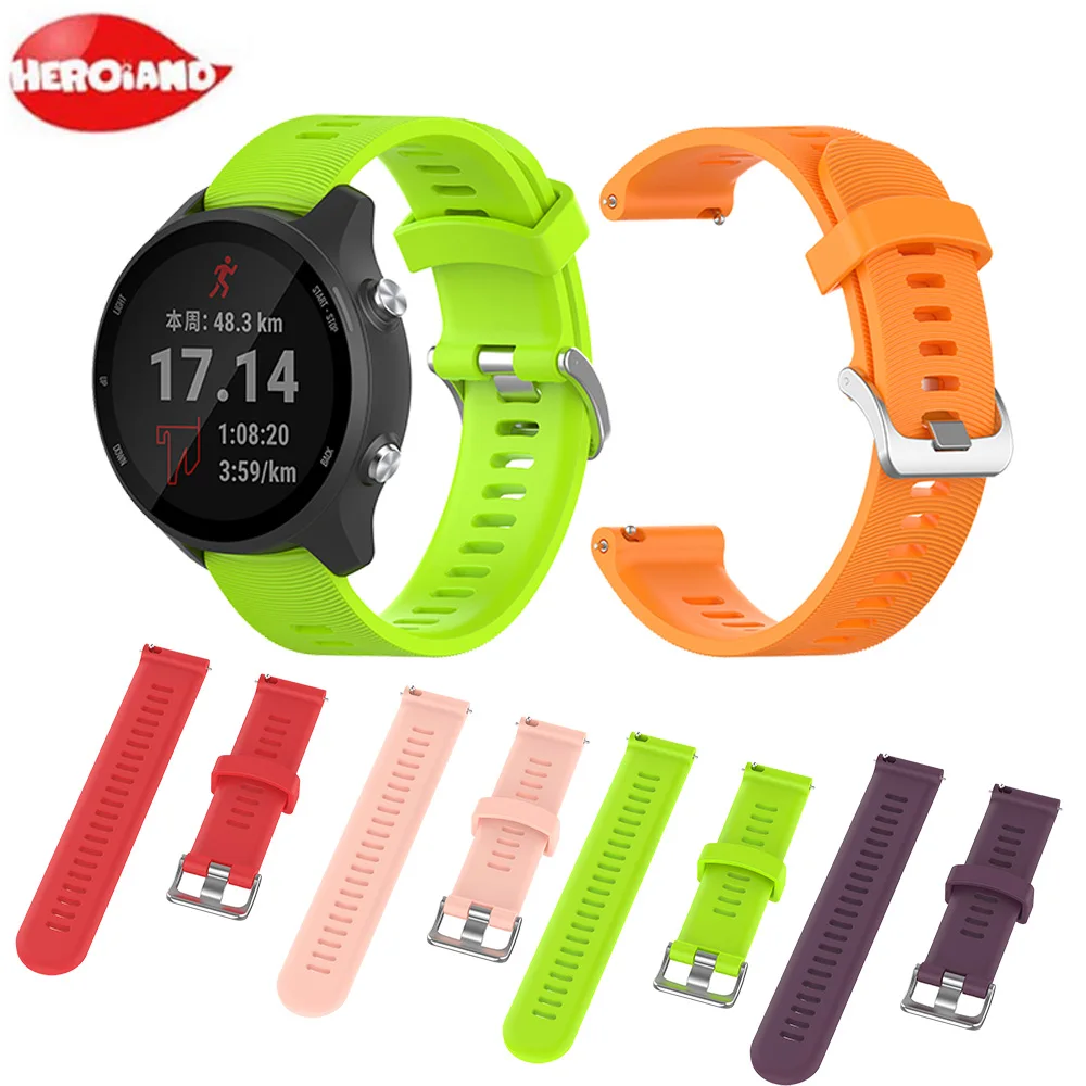 

Ремешок для Garmin 245, официальная кнопка, силиконовый ремешок для часов, спортивный ремешок для Forerunner 245M/645/Vivoactive3/Vivomove HR Браслет