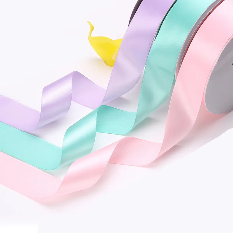 

100Yard 3.8CM Solid Color Polyester Satin Ribbon DIY Gift Decoration Satin Ribbons