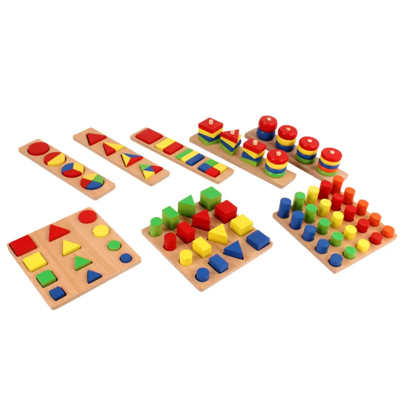 

New wooden montessori toy 8 set blocks Early childhood education preschool Montessori teaching MENGTAI Free shipping