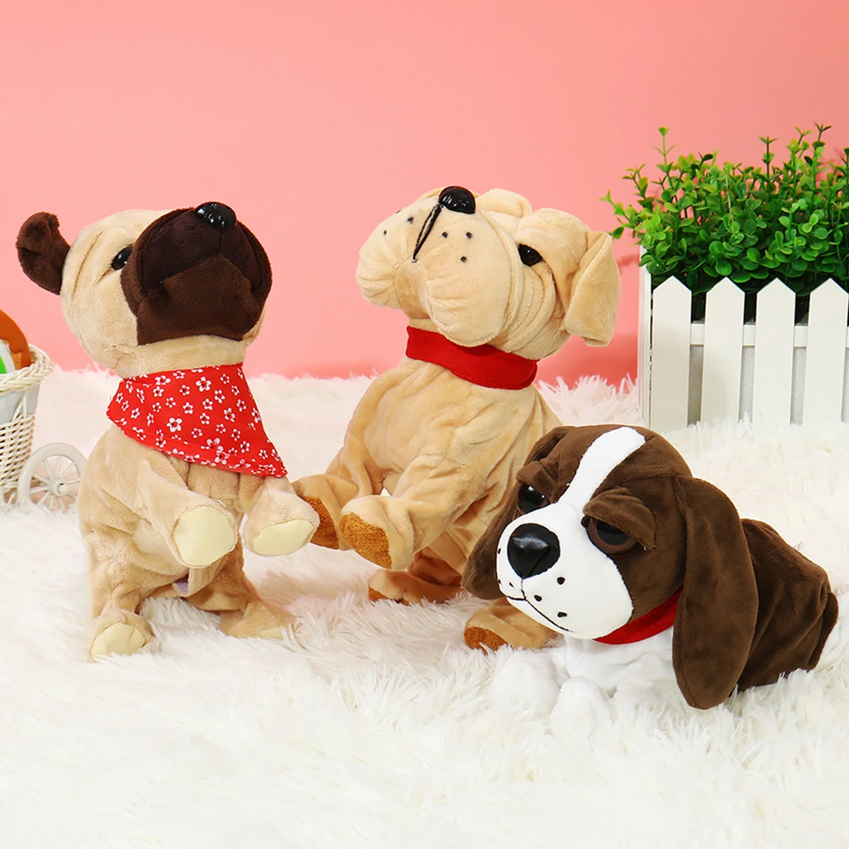 Электронная собака робот Детская плюшевая игрушка Звуковое управление