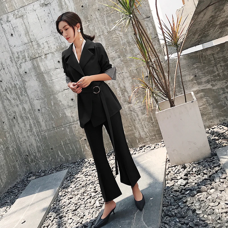Новые широкие брюки костюм женский богиня Вентилятор маленький из двух частей и