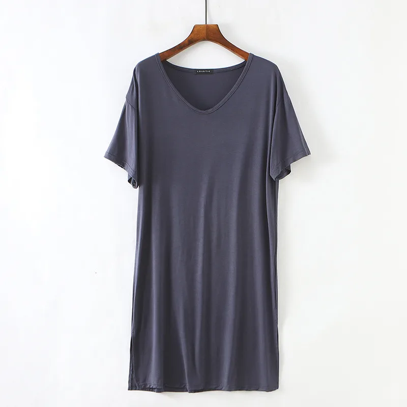 Modal Comfortable Sleepwear Women's Night Shirt New Short Sleeve Sexy V Neck Nightdress Loose Ladie's Nightwear Nightgowns