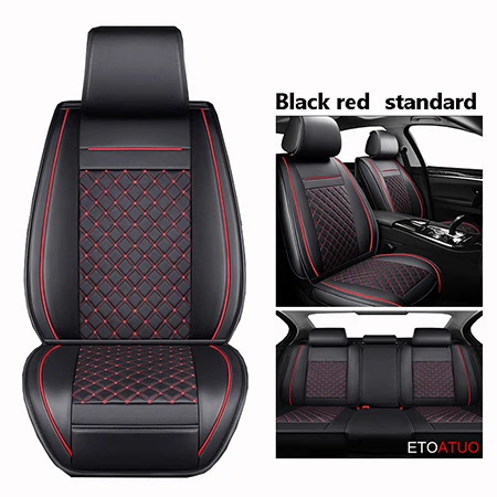 red standard Автокресла из искусственной кожи с полным покрытием, чехлы для сидений автомобиля для honda civic accord crv grosstour honda pilot - Название цвета: red standard