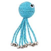 cat toy octopus woven by paper rope scratch resistant pet playing toy with bell grinding cat toy ball cat interactive toy