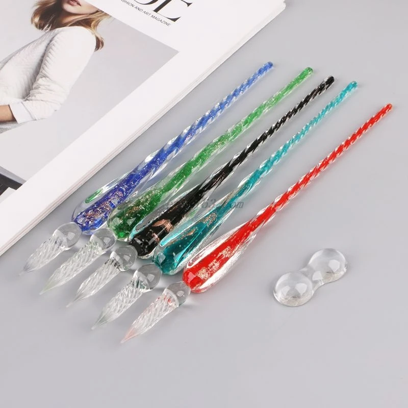 Светящаяся стеклянная перьевая ручка чернила для подписи деловой подарок