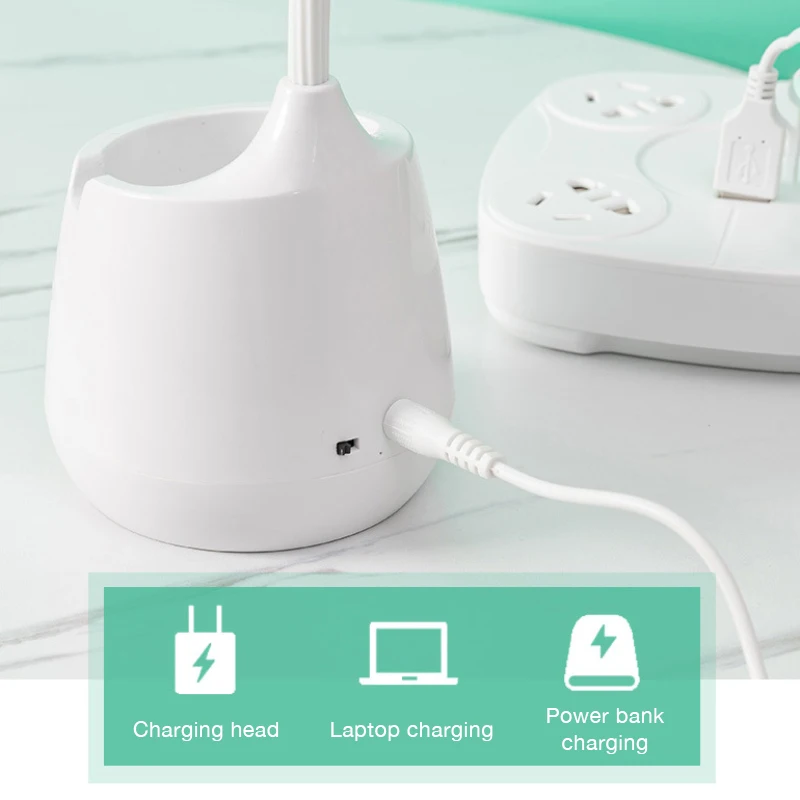 

Led Desk Lamp With Pen Holder Touch Table Lamp Dimmable Flexo Led Light USB Rechargeable Reading Lamp For Student Eye Protection