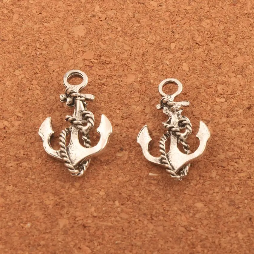 150pcs 16.5x28mm Zinc Alloy Sharp Anchor With Rope Spacer Charm Beads Pendants Alloy   Jewelry DIY L011