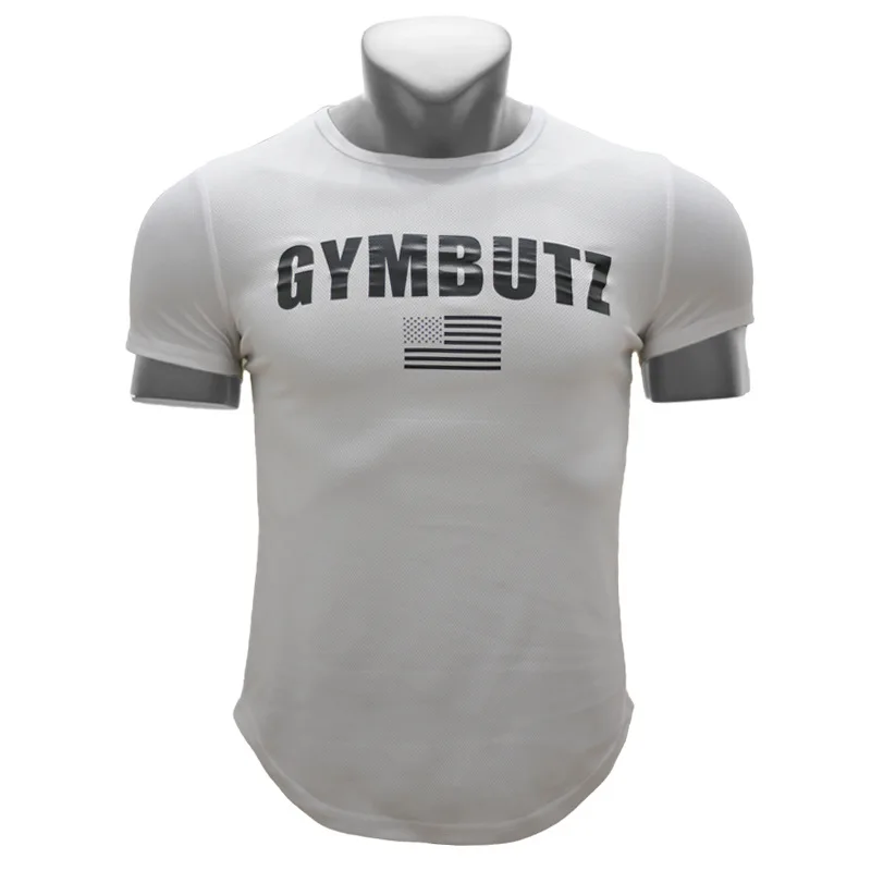 Men Camo Gym Fitness Shirt Running T Shirt Short Sleeve Bodybuilding Sportswear Jogging Clothes Training Workout Tee Tops Tshirt