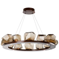 g4 led postmodern art stone designer round led chandelier lighting lustre suspension luminaire lampen for foyer
