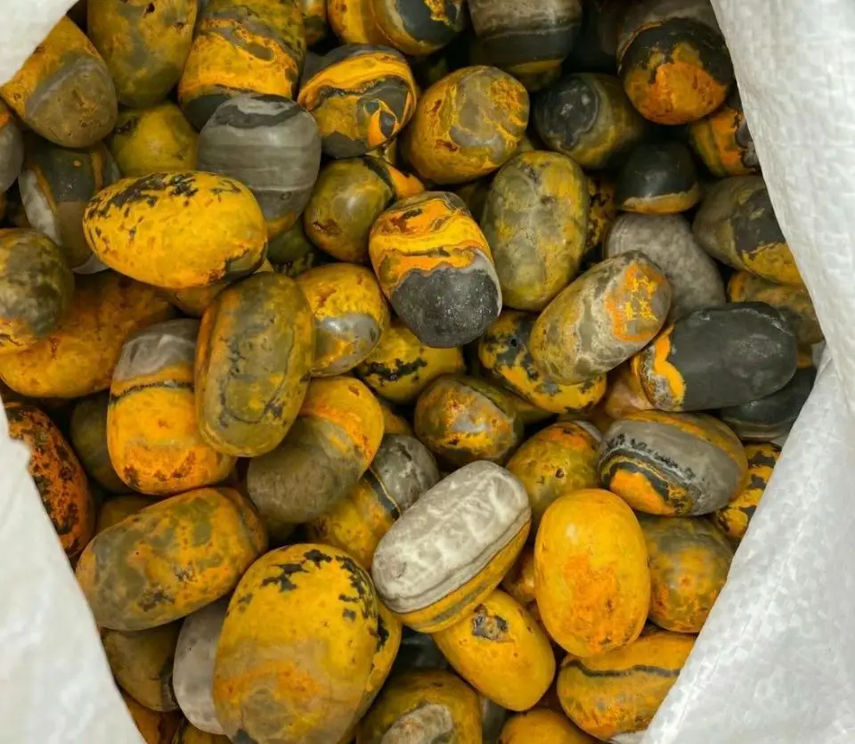 

2PCS Natural Bumblebees Jasper Tumbled Crystal Stone egg Mineral Specimen Healing Reiki home Decoration