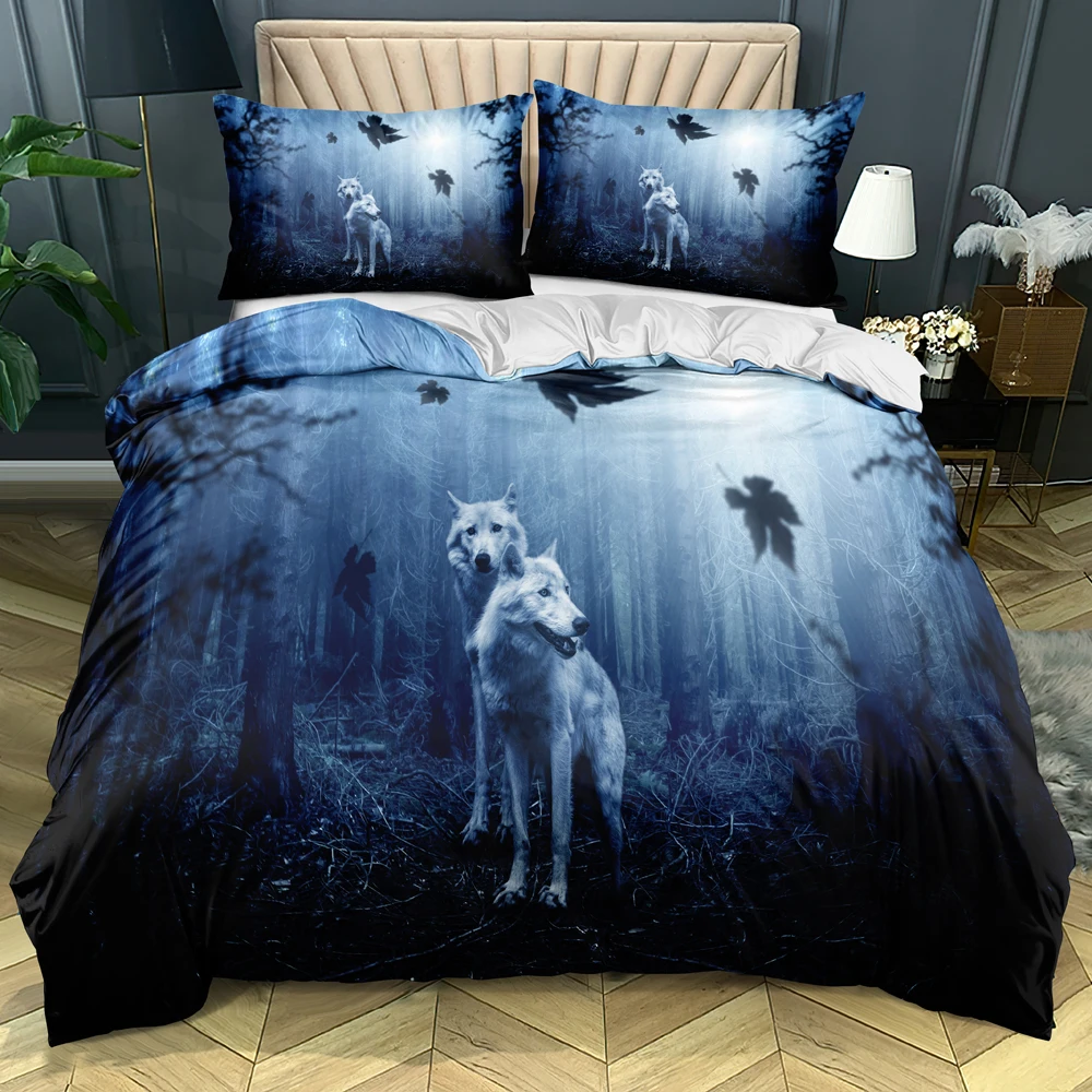 

3D Custom-make Bedding sets Animals Comforter case Wolf Design King Double Single size Home textile