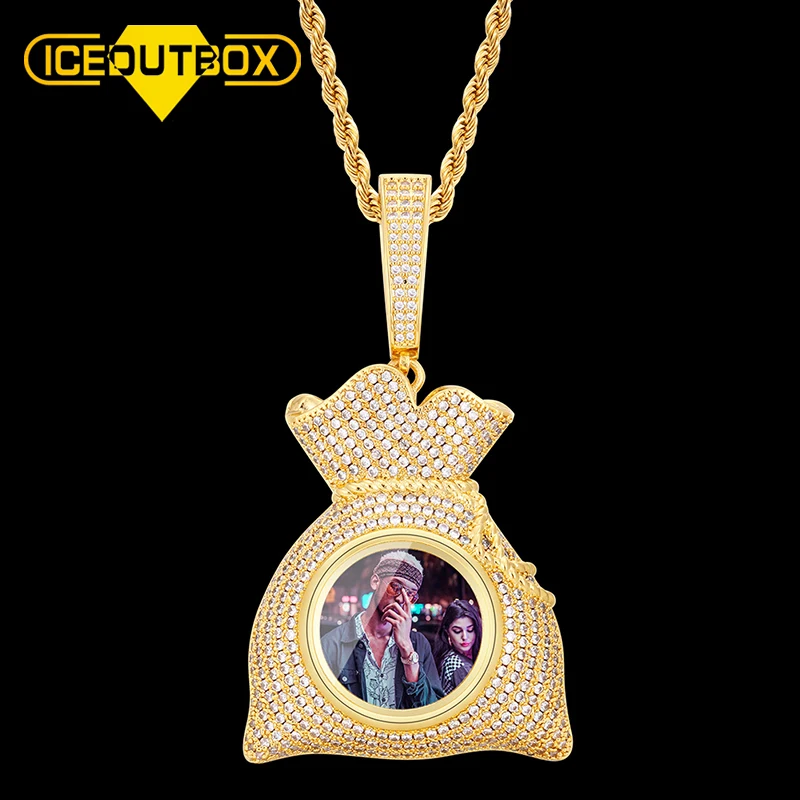 Ожерелье с подвеской в виде сумки для денег мужское украшение стиле хип хоп фото