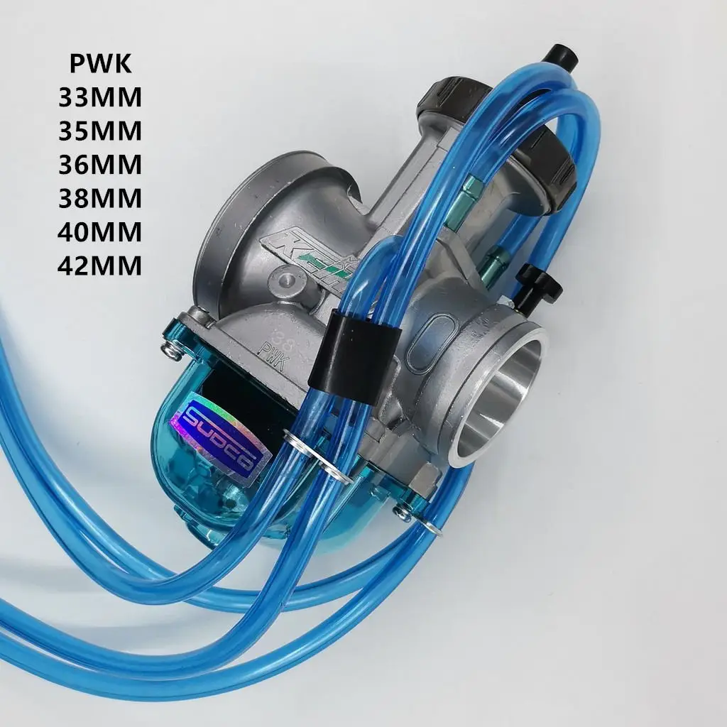 Карбюратор PWK 33 35 36 38 40 42 мм для Keihin Moto Carb Bike Scooter UTV ATV прозрачная синяя Нижняя
