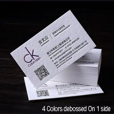 4 Colors debossed 90X54 мм тисненый логотип 450 г плотная бумажная карточка для деловых мужчин 200 карт одного дизайна тисненые визитные карточки - Цвет: 4 Colors debossed