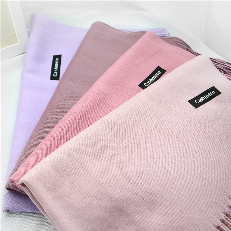 Girita Женская мода сплошной цвет зимний шарф женский тёплый платок однотонные