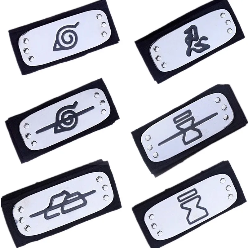 4Pc Anime Narut Kakashi Headband Cosplay Costumes Accessories Props Akatsuki Anime Toys Headband/Necklace/Ring
