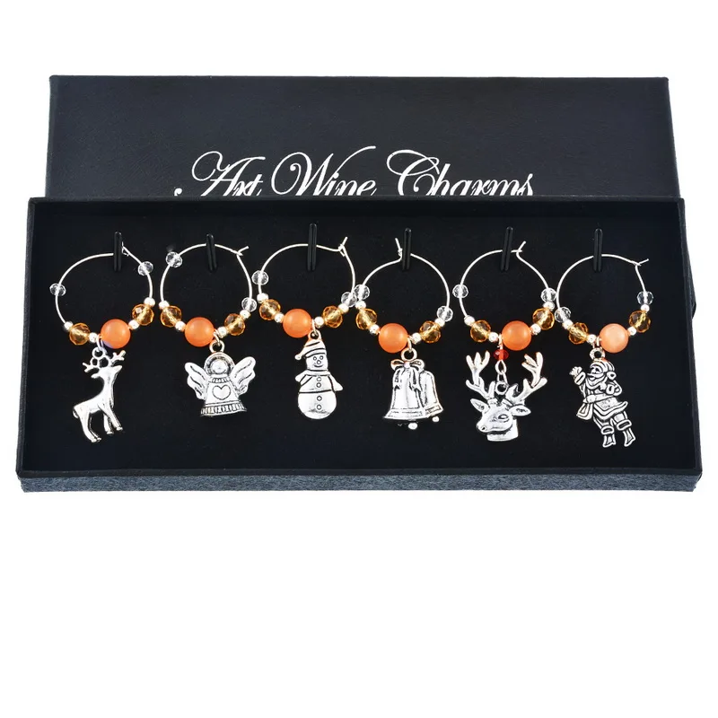 1 коробка оранжевая кристальная Рождественская эмалированная подвеска подвески