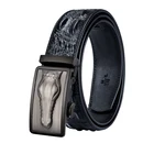 Мужской ремень с автоматической пряжкой Barry.Wang, дизайнерский кожаный ремень из воловьей кожи с крокодиловым узором