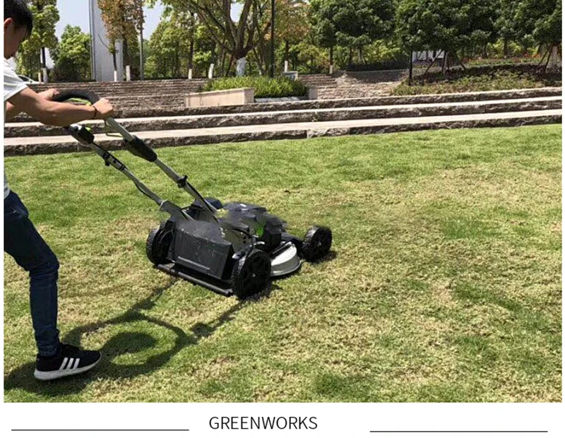 Садовая газонокосилка Greenworks с литиевой батареей, Электрический нажимной Травосборник 82 в 1000 В, профессиональные садовые инструменты