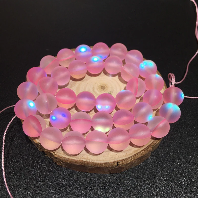 

Frosted Glittering Loose Beads Beaded Glass Round Beads Matte Austria Crysta Moonstone For DIY Jewelry Making Bracelet 6-12MM