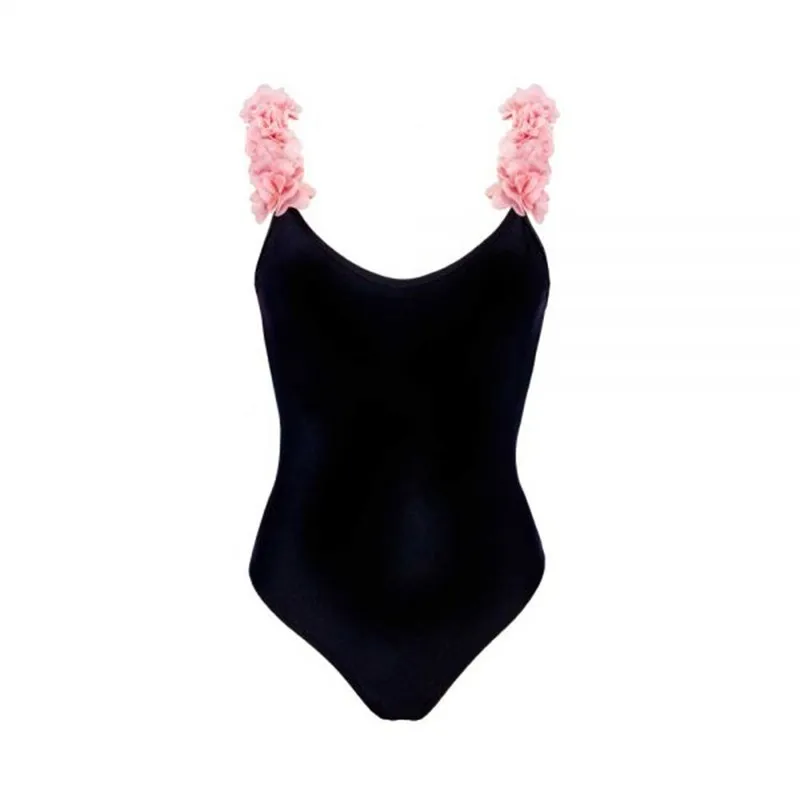 

2020 New Sexy 3D Flower Strap Backless Mother Daughter Family Matching Swimwear Women Girl Floral One Piece Swimsuit Bikini