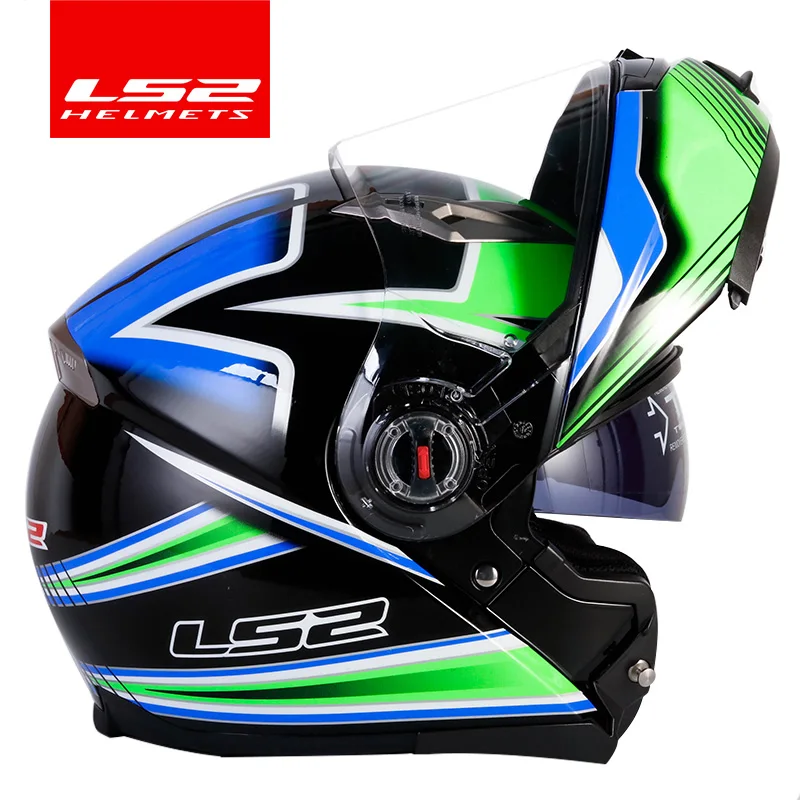 9 LS2 FF370 moto rcycle шлем двойной объектив Внутренний солнцезащитный козырек шлем moto LS2 откидной модульный гоночный шлем ECE Сертификация - Цвет: 9
