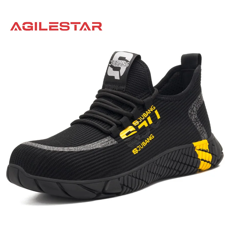 

2021 New Breathable Mesh Safety Shoes Men Light Sneaker Indestructible Steel Toe Soft Anti-piercing Work Boots Plus size 37-48