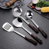 304 stainless 4 piece set steel wok spatula kitchen slotted turner rice spoon ladle cooking tools utensil set kitchen utensilio