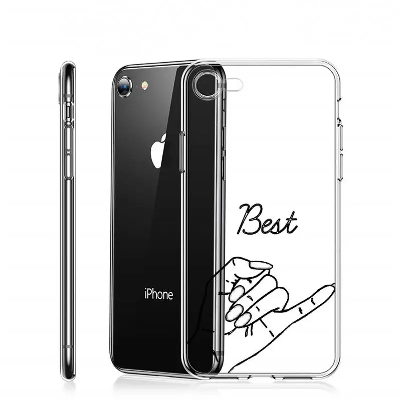 

Always Forever Best Friends Cartoon Phone Case Transparent for iPhone Samsung A S 11 12 6 7 8 9 10 20 Pro X XS Max XR Plus lite