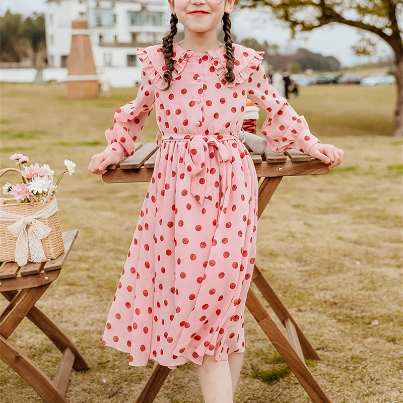 

Girls' Long Sleeve Wedding Princess Girls Dress Spring Autumn 2020 Children's Wear Skirt Vestidos Vestido Flower Girl Dresses