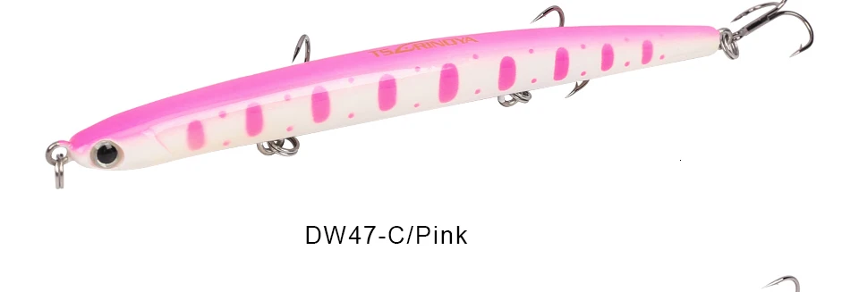 TSURINOYA DW47 морская приманка для рыбалки карандаш 12 г 110 мм тройные Крючки Тонущая жесткая приманка окунь искусственная Рыбная приманка вобблер