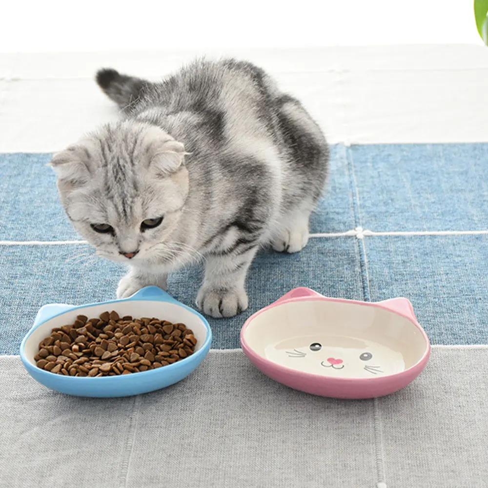 1 Pcs Cat Food Bowl Oblique Mouth Single Drinking Ceramic Pet Dog Cute Ears Supplies Small Dogs | Дом и сад