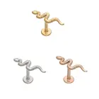 Серьги для пирсинга в форме змеи, безопасные и нетоксичные Украшения для тела, Ювелирное Украшение для губ, 1 шт.