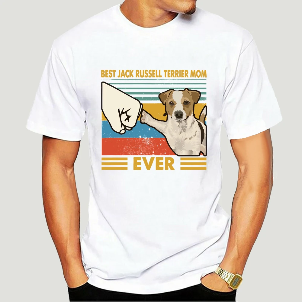 

Retro Best Jack Russell Terrier Dad Ever T Shirt For Men Short Sleeve Dog Lover T-shirt Soft Cotton Tee Merchandise Gift 4420X