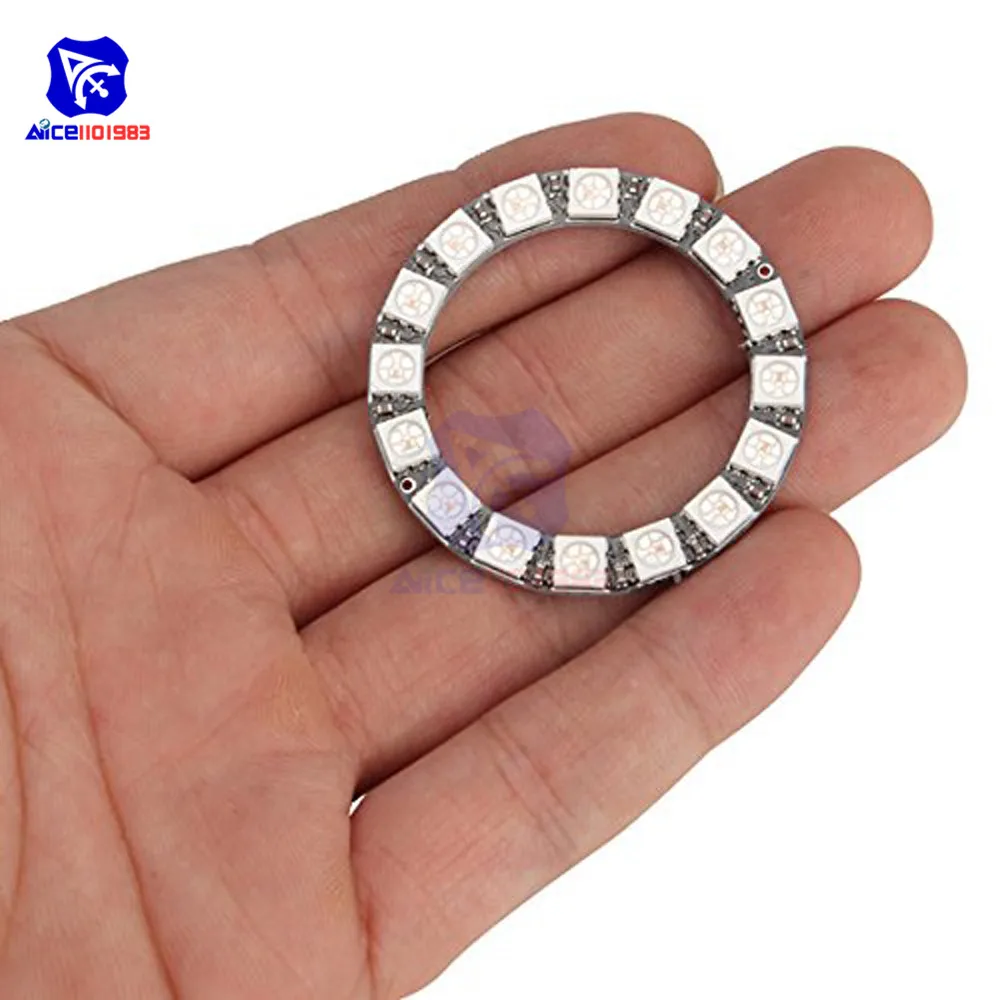 Diymore WS2812 5050 RGB светодиодный кольцевой светильник встроенные фары дальнего света 45 мм круглый 16 бит RGB светодиодный интегрированный драйвер для Arduino